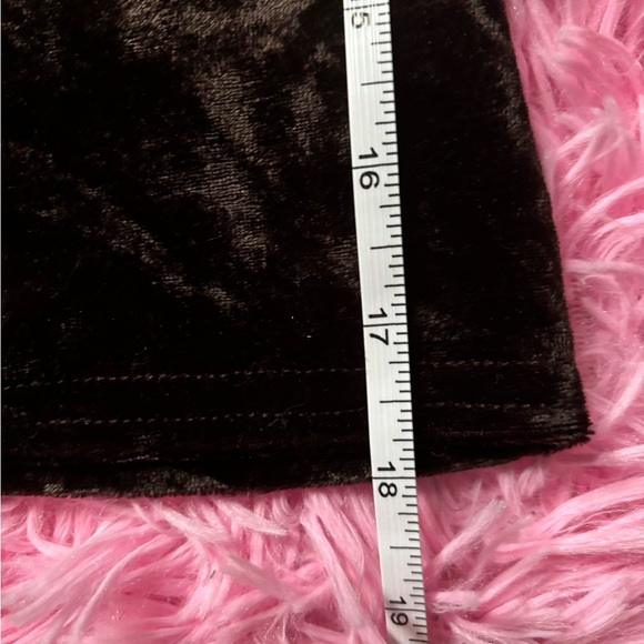 NWT Joule (G & G brand) sz S chocolate brown short sleeve crushed velvet top - Picture 6 of 6